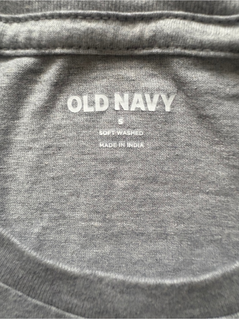 Old Navy Gray T-Shirt with Navy Chest Stripe - Picture 3 of 4